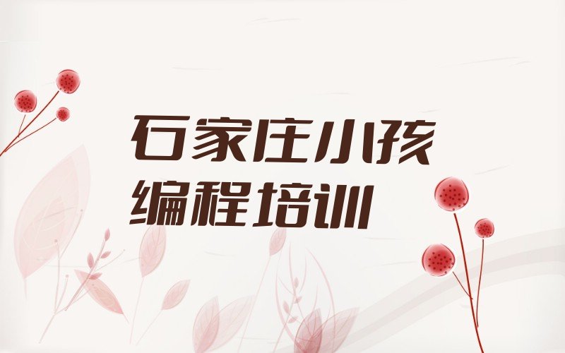 十大石家庄桥西区小孩编程培训一般需要多少钱排行榜
