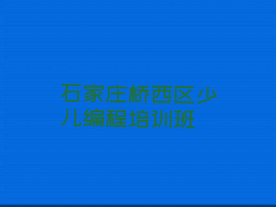 石家庄桥西区少儿编程培训班