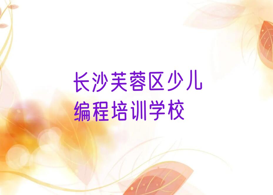 长沙芙蓉区少儿编程培训学校