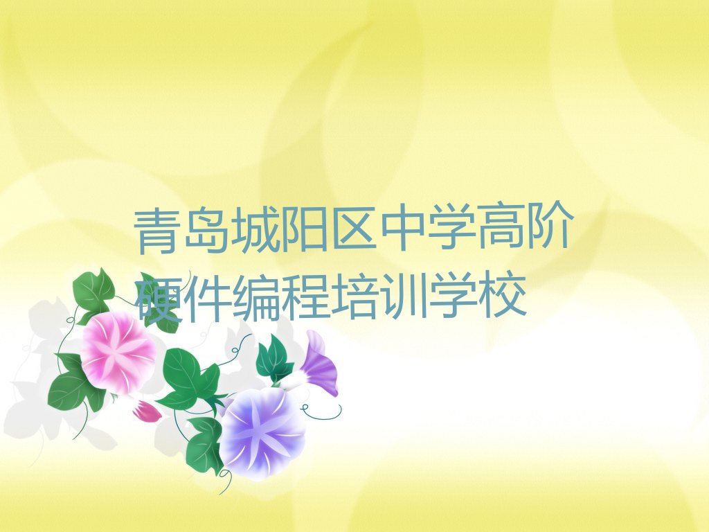 青岛城阳区中学高阶硬件编程培训学校
