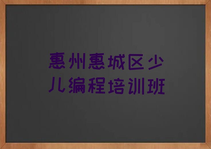 惠州惠城区少儿编程培训班