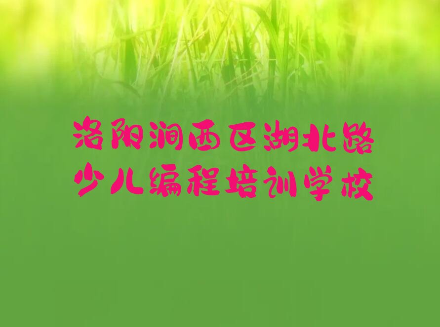 洛阳涧西区湖北路少儿编程培训学校