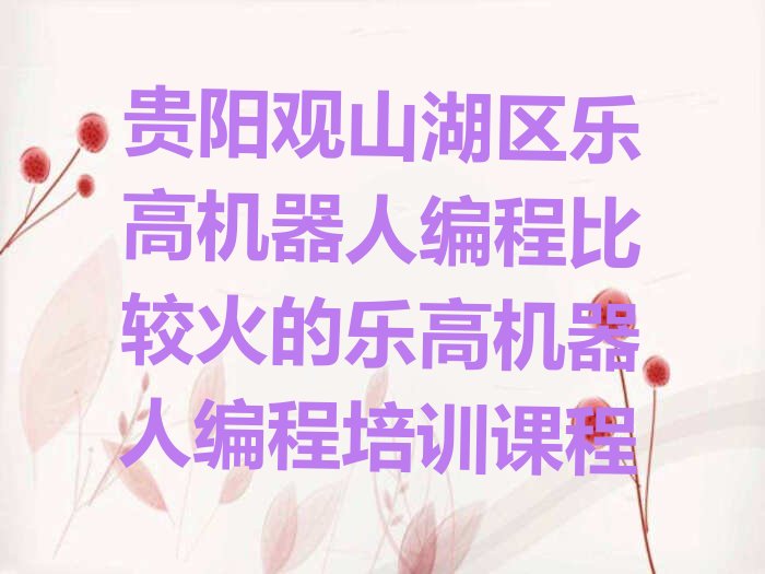 贵阳观山湖区乐高机器人编程培训学校