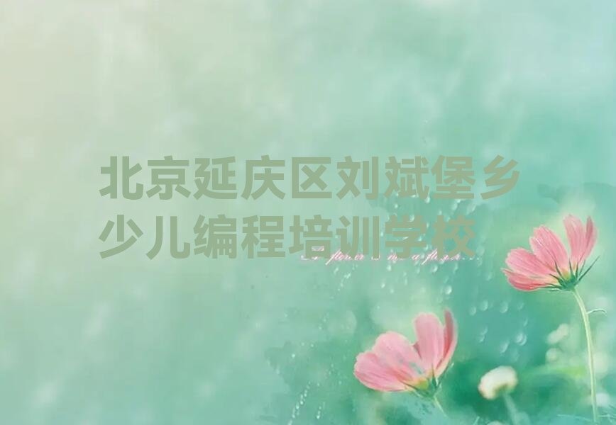 北京延庆区刘斌堡乡少儿编程培训学校