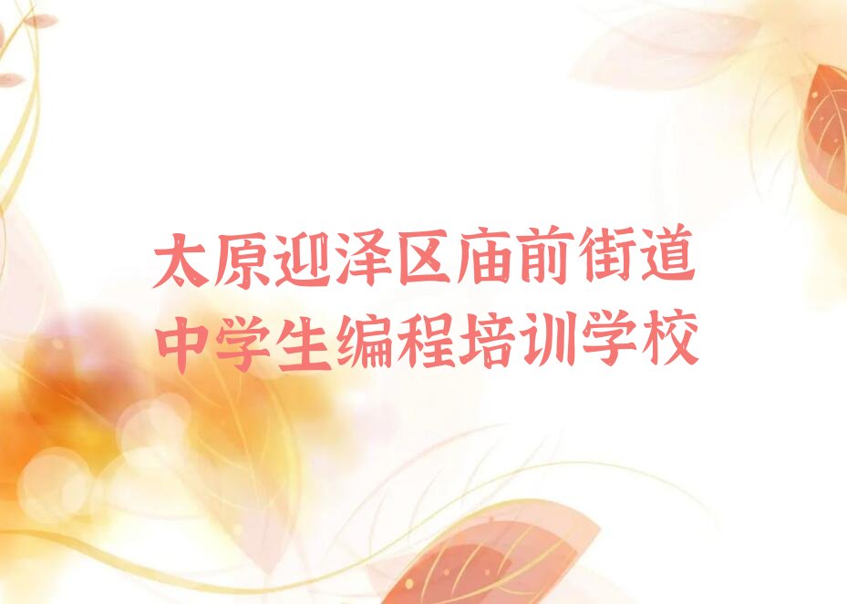 太原迎泽区庙前街道中学生编程培训学校