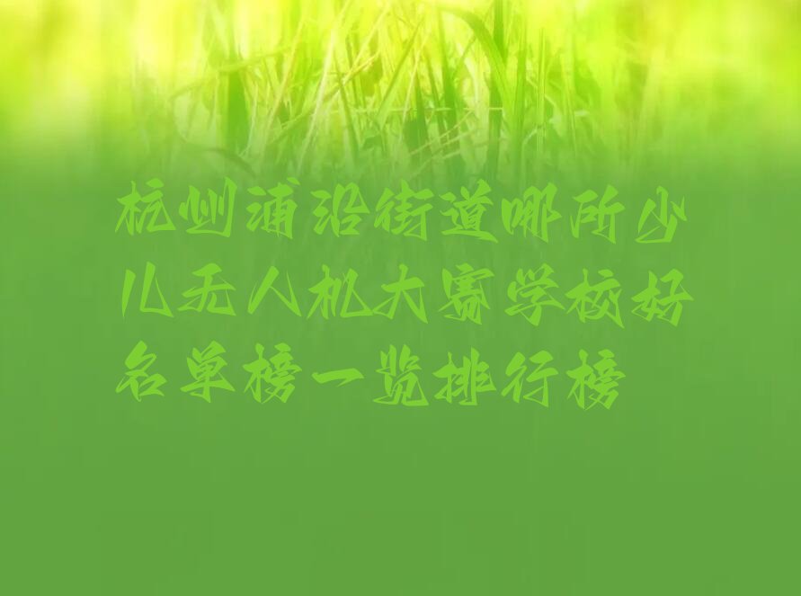 十大杭州浦沿街道哪所少儿无人机大赛学校好名单榜一览排行榜排行榜