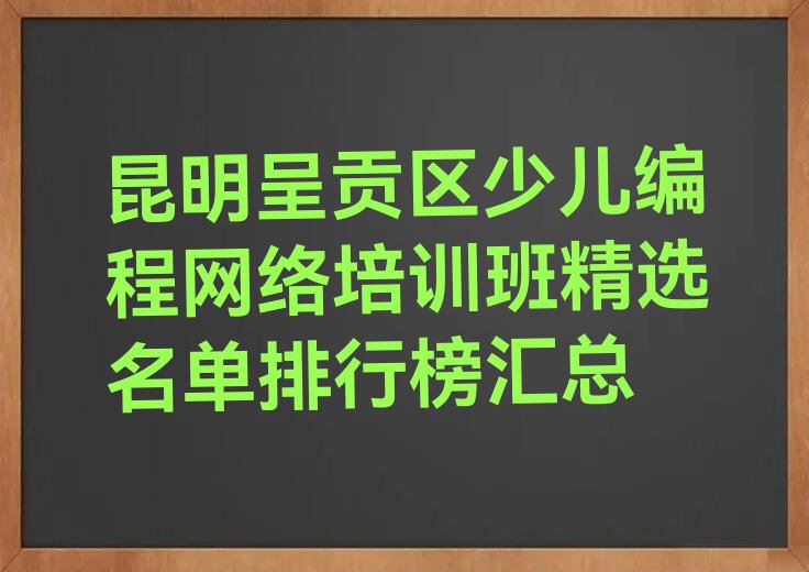 昆明呈贡区少儿编程培训中心