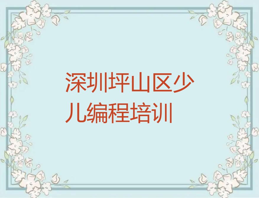 深圳坪山区少儿编程培训