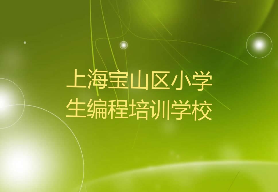 上海宝山区小学生编程培训学校