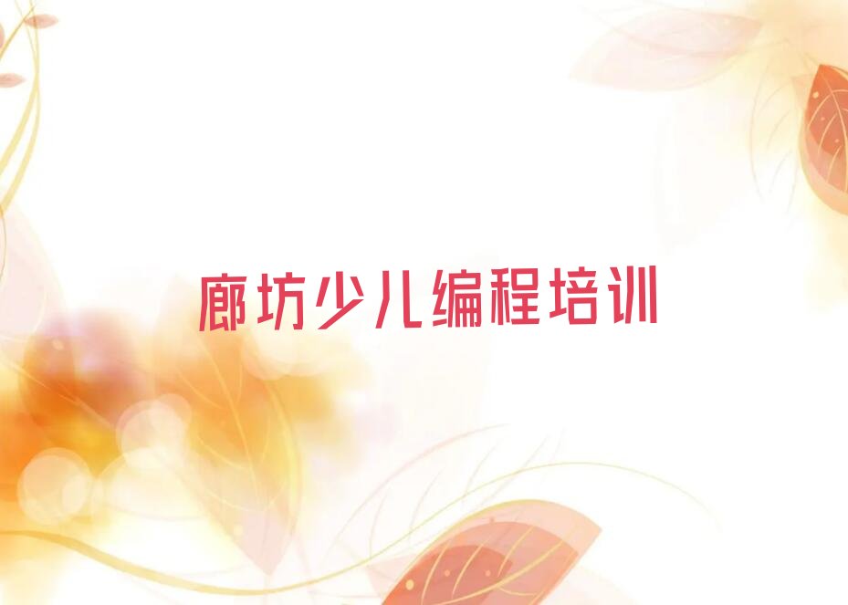 廊坊安次区少儿编程培训中心