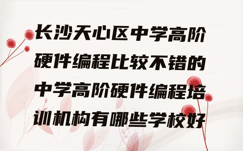 长沙天心区少儿编程培训