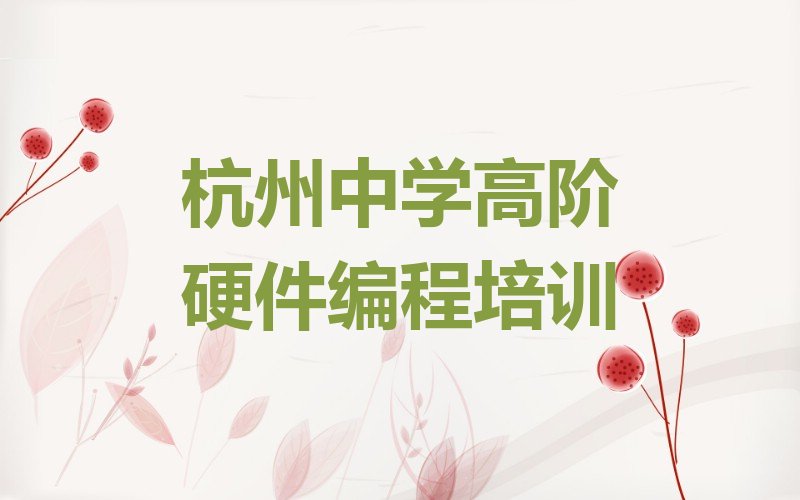 中学高阶硬件编程