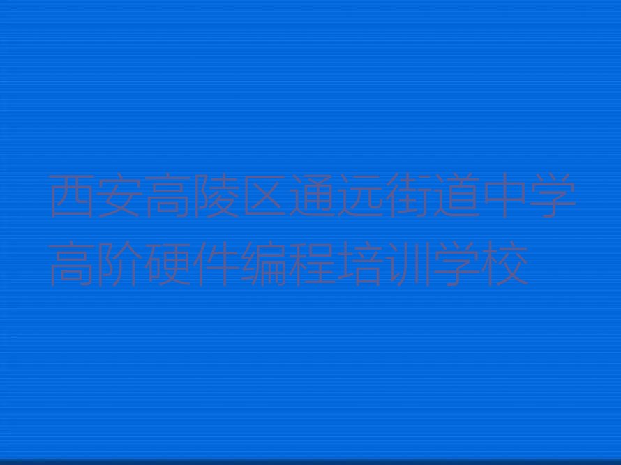 西安高陵区通远街道中学高阶硬件编程培训学校