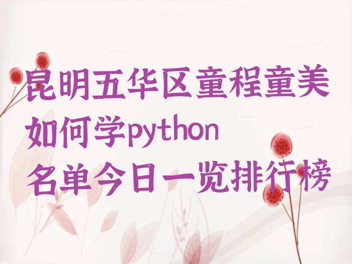 昆明五华区护国街道python培训学校