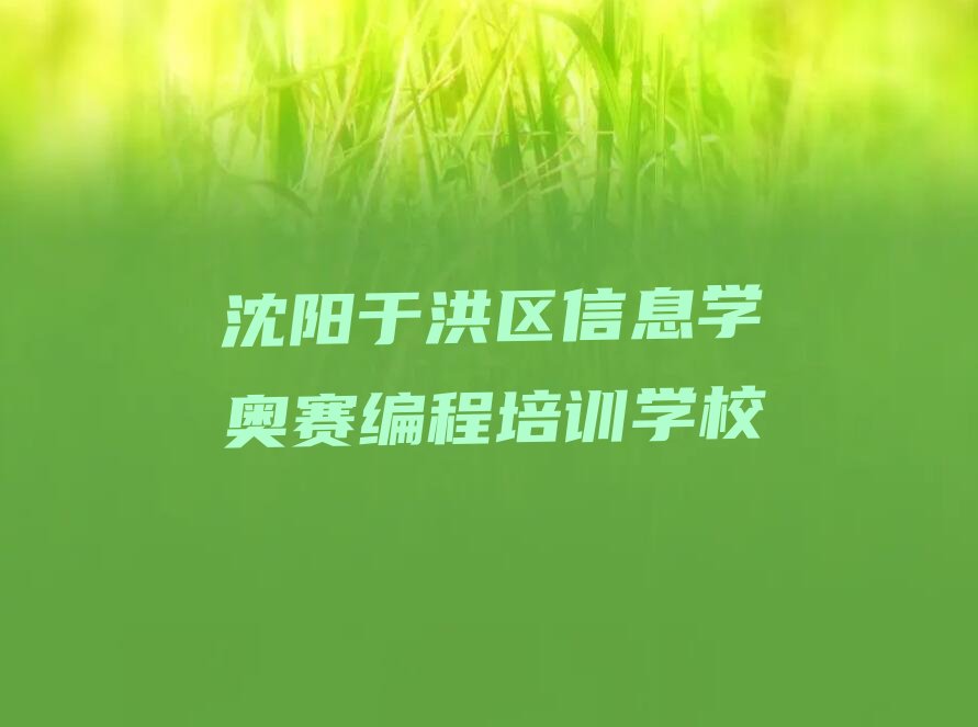 十大沈阳于洪区信息学奥赛编程培训学校有哪些好的专业排行榜
