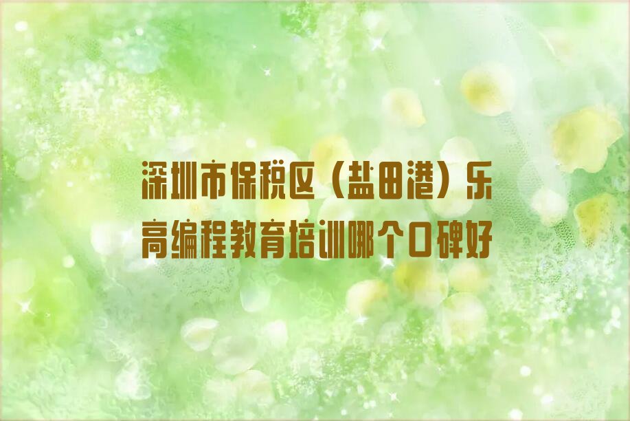 十大深圳市保税区（盐田港）乐高编程教育培训哪个口碑好排行榜