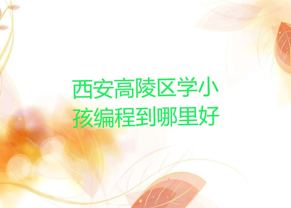 十大西安高陵区学小孩编程到哪里好排行榜