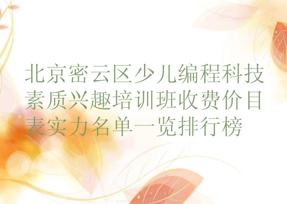 北京少儿编程培训学校