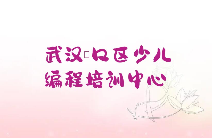 武汉硚口区少儿编程培训中心