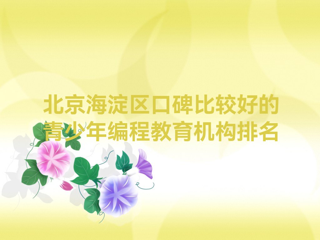 北京海淀区上庄少儿编程培训学校
