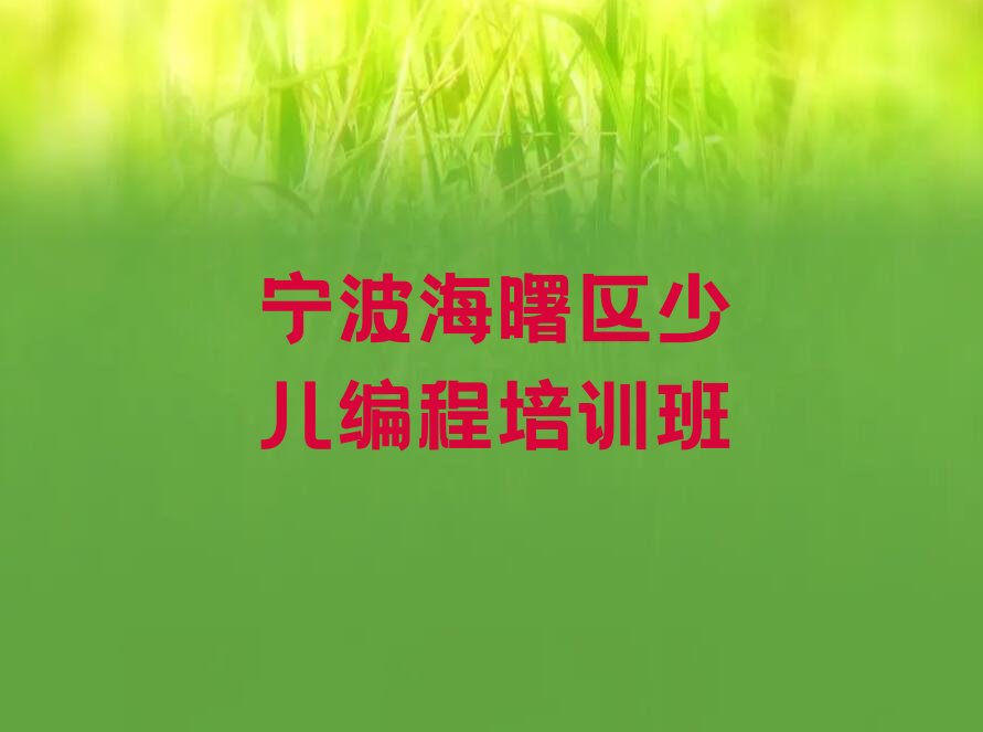 宁波海曙区少儿编程培训班