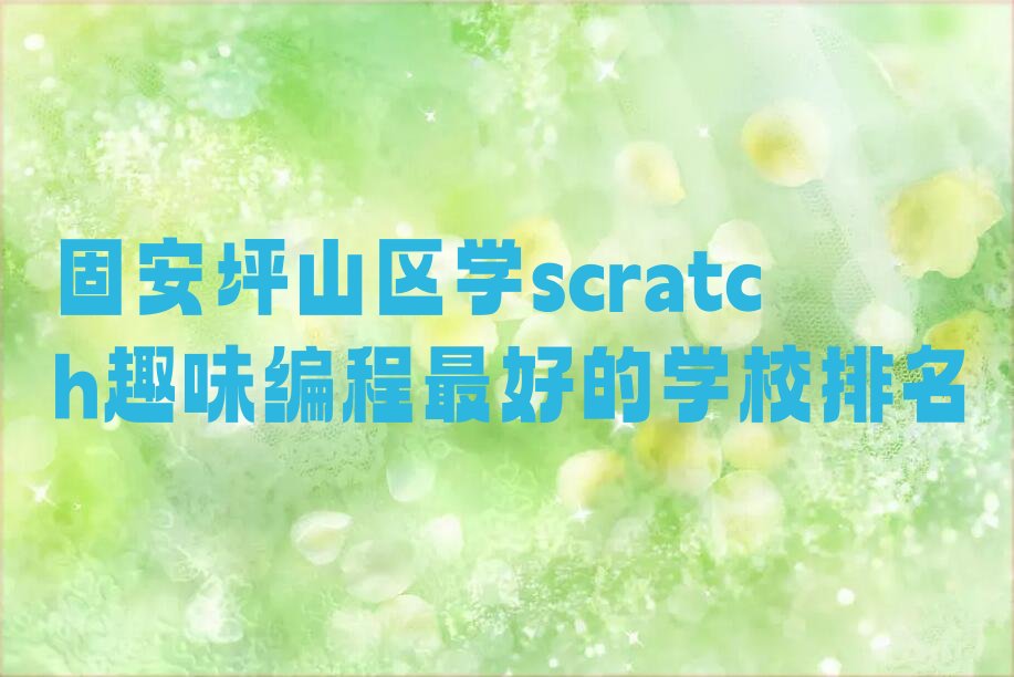固安坪山区少儿编程培训学校