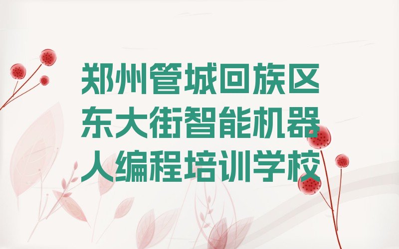 郑州管城回族区东大街智能机器人编程培训学校