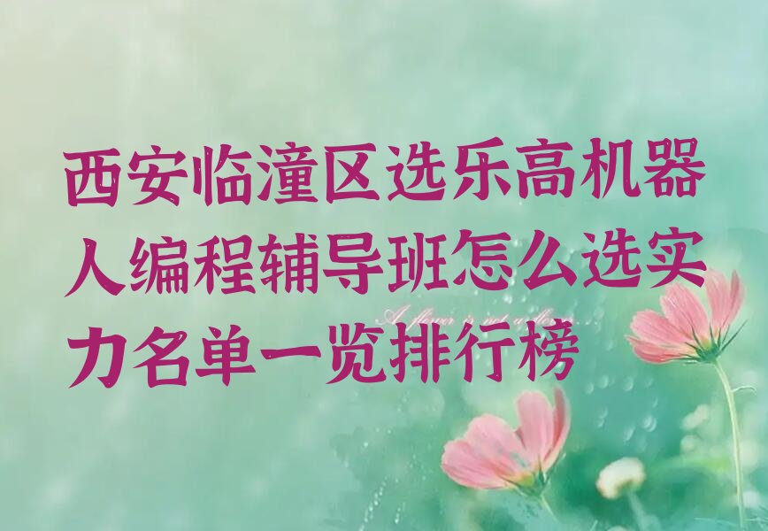 西安临潼区少儿编程培训学校
