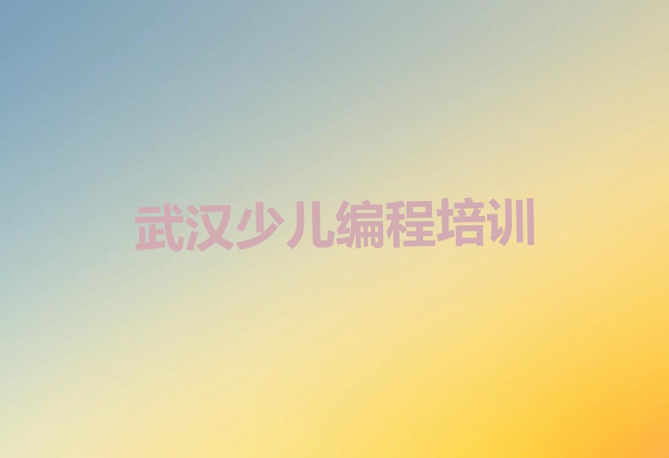 武汉江岸区少儿编程培训中心