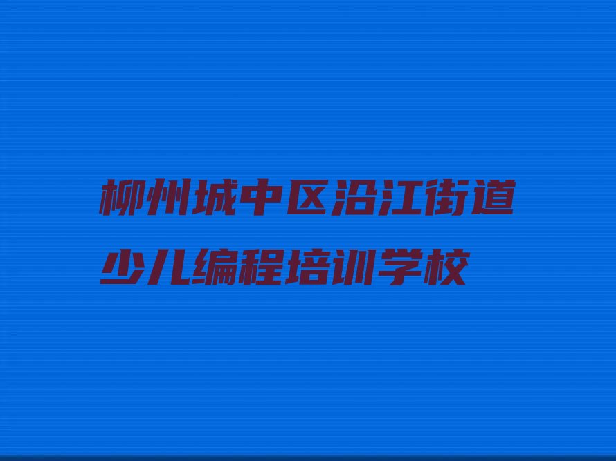 柳州城中区沿江街道少儿编程培训学校