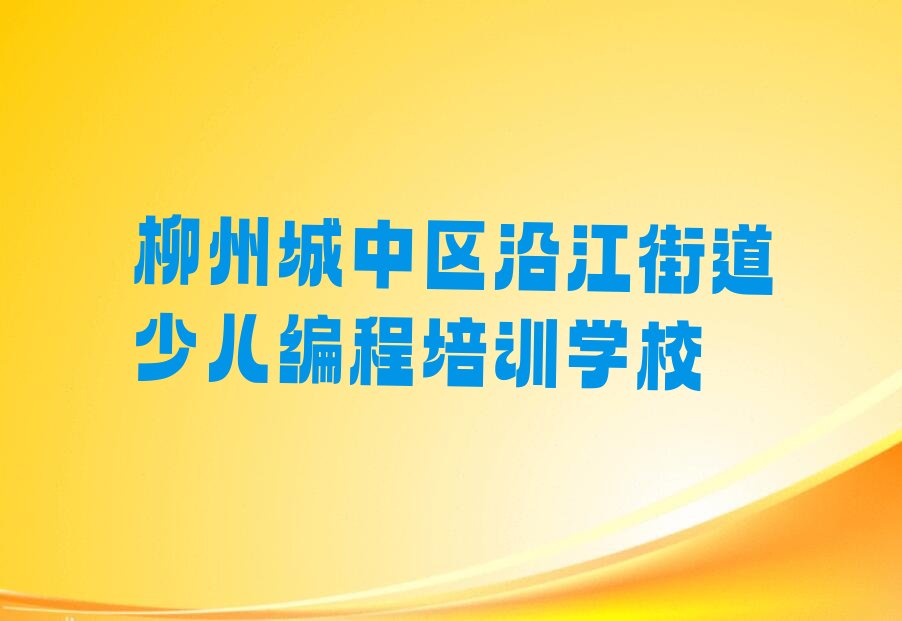 柳州城中区沿江街道少儿编程培训学校