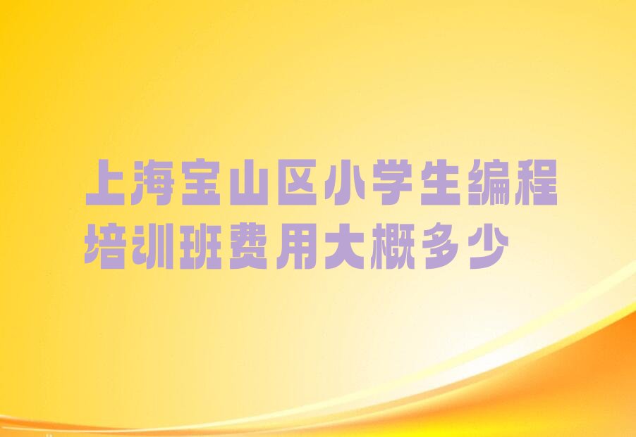 十大上海宝山区小学生编程培训班费用大概多少排行榜
