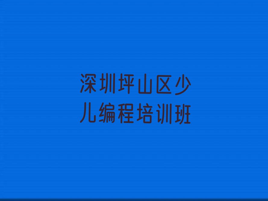 深圳坪山区少儿编程培训班