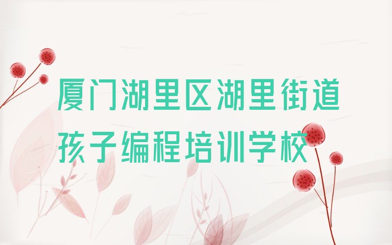 厦门湖里区湖里街道孩子编程培训学校