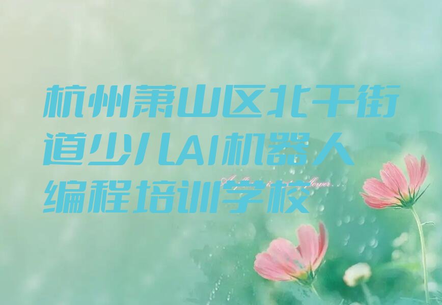 杭州萧山区北干街道少儿AI机器人编程培训学校