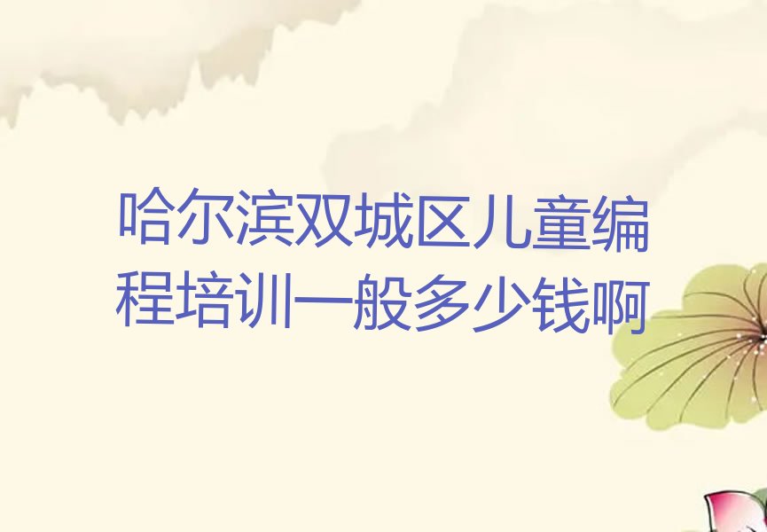 哈尔滨双城区少儿编程培训学校