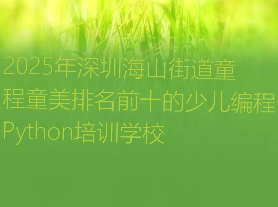 十大2025年深圳海山街道童程童美排名前十的少儿编程Python培训学校排行榜