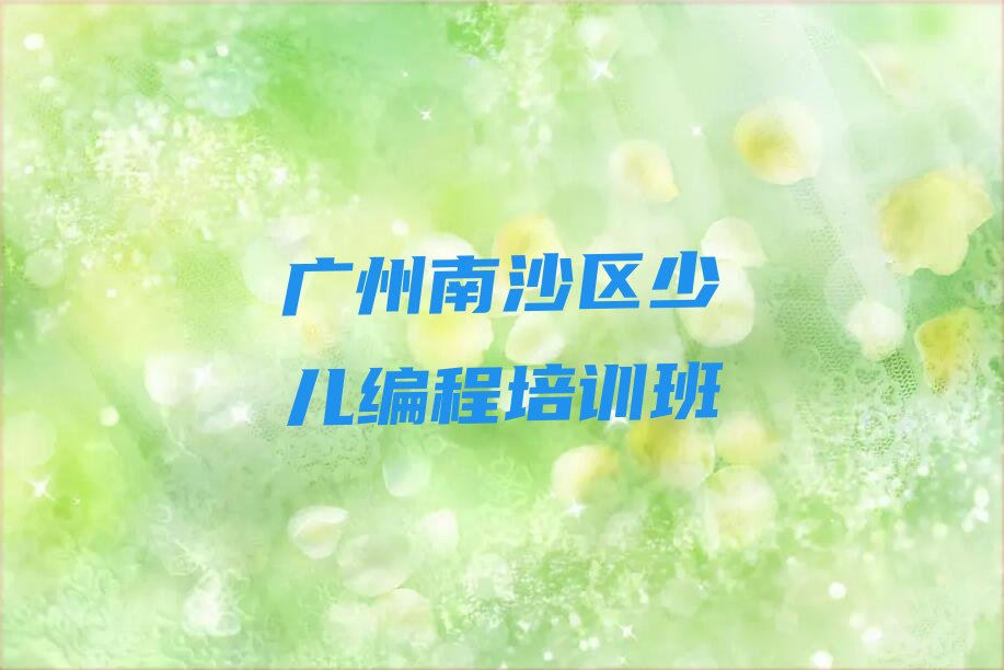 广州南沙区少儿编程培训班