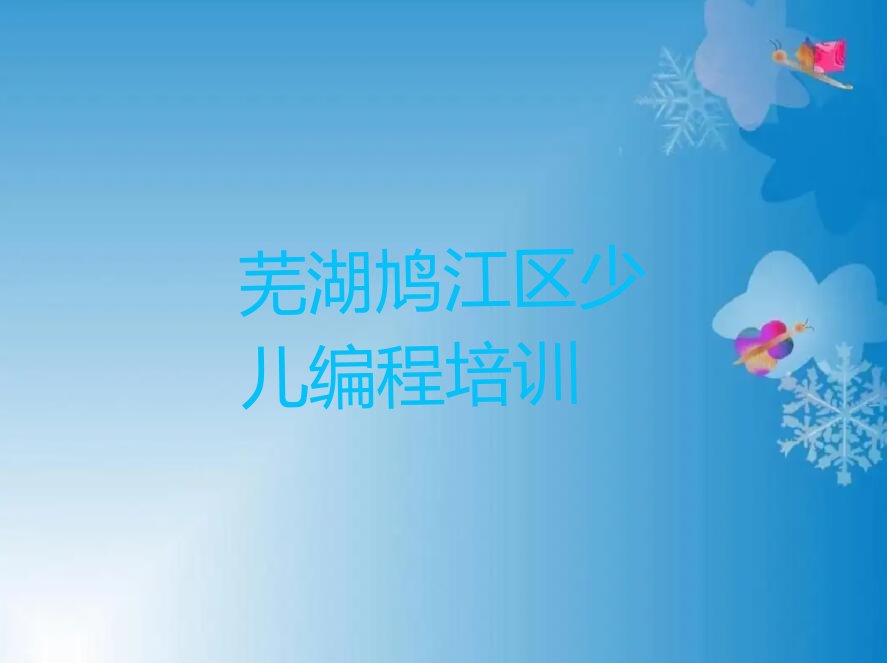 芜湖鸠江区少儿编程培训
