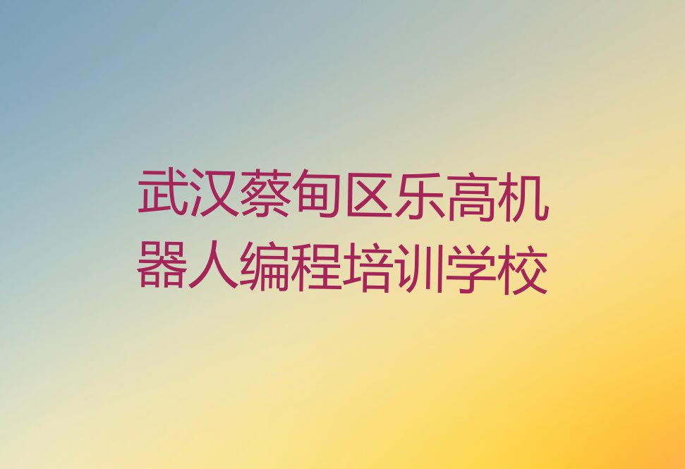 十大武汉消泗乡乐高机器人编程一对一培训排名名单一览排行榜排行榜