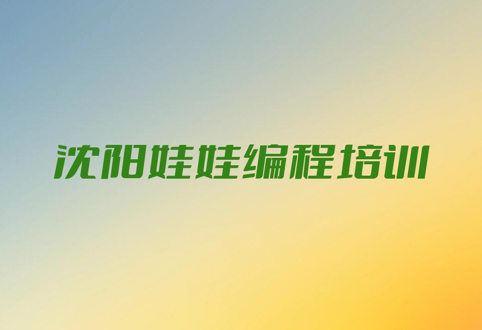 沈阳沈北新区少儿编程培训