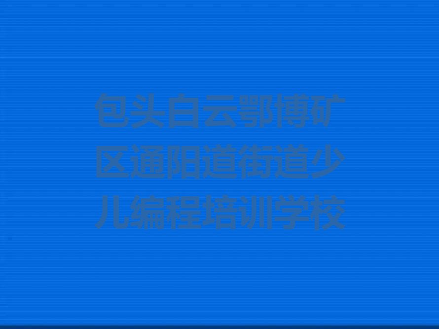 包头白云鄂博矿区通阳道街道少儿编程培训学校