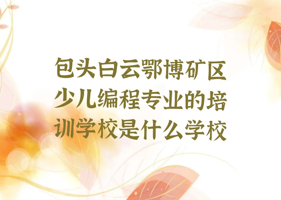 包头白云鄂博矿区通阳道街道少儿编程培训学校