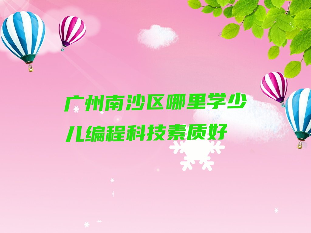 广州南沙区南沙街道少儿编程科技素质培训学校