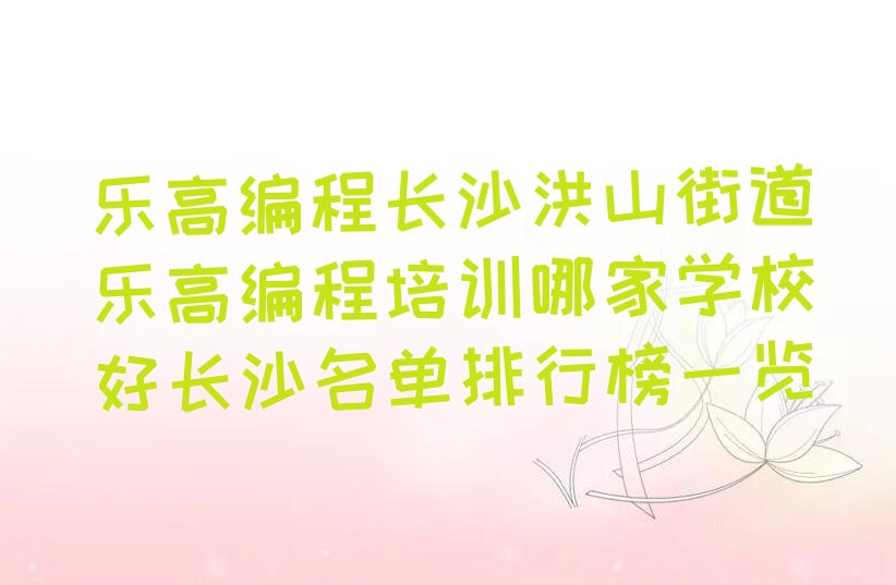 长沙开福区洪山街道乐高编程培训学校