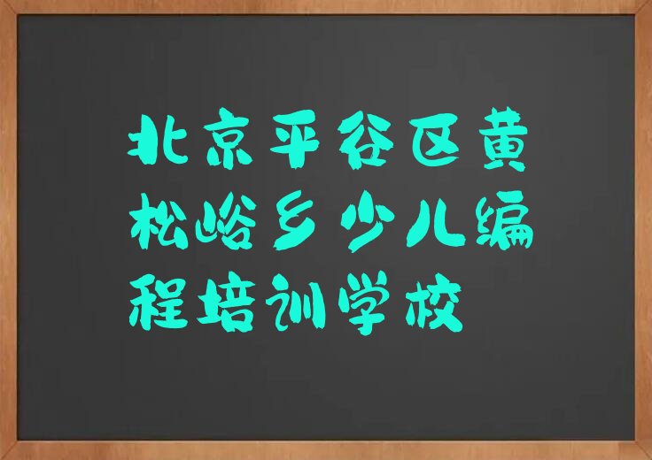 北京平谷区黄松峪乡少儿编程培训学校