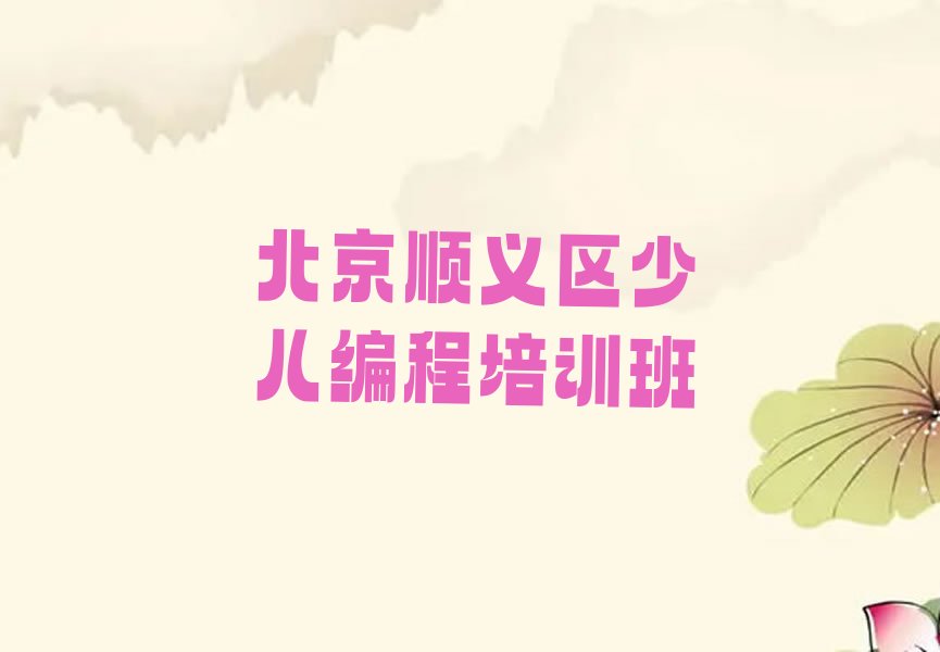 北京顺义区少儿编程培训班