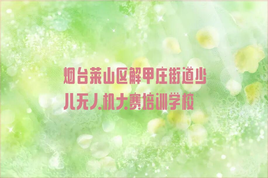 烟台莱山区解甲庄街道少儿无人机大赛培训学校