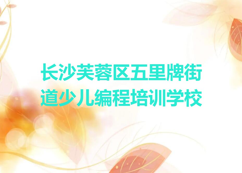 长沙芙蓉区五里牌街道少儿编程培训学校