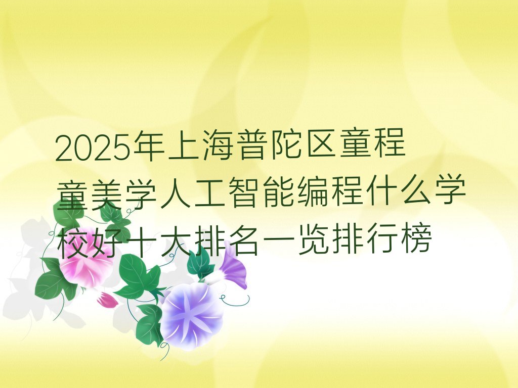 上海普陀区少儿编程培训班